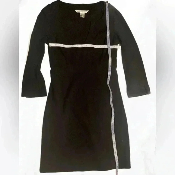 DVF classic day 2 nite trend casual little black 3/4 sleeve bodycon midi dress S - Picture 5 of 5